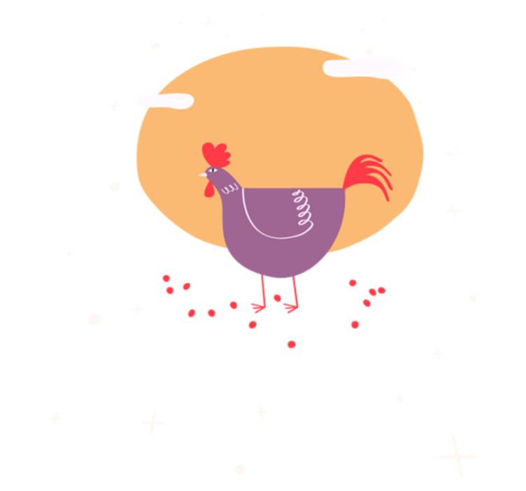 비닐 카펫 동물 매력적인 농장 닭 - TenStickers