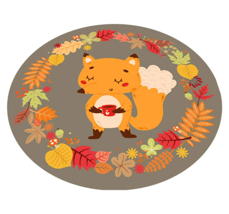 비닐 카펫 동물 매력적인 여우 조각상 - TenStickers