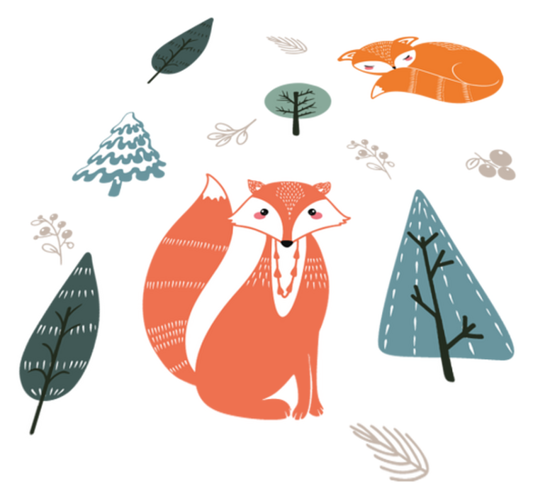 비닐 카펫 동물 유쾌한 여우 디자인 - TenStickers