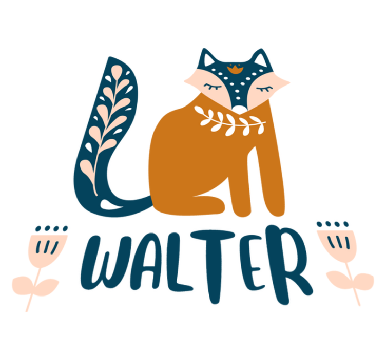 비닐 카펫 동물 여우 캐릭터 일러스트 - TenStickers