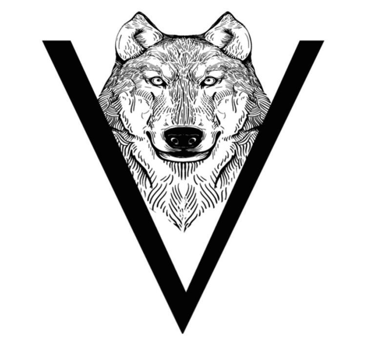 비닐 카펫 동물 늑대 일러스트 - TenStickers