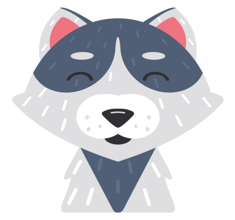 비닐 카펫 동물 행복한 동물 얼굴 - TenStickers