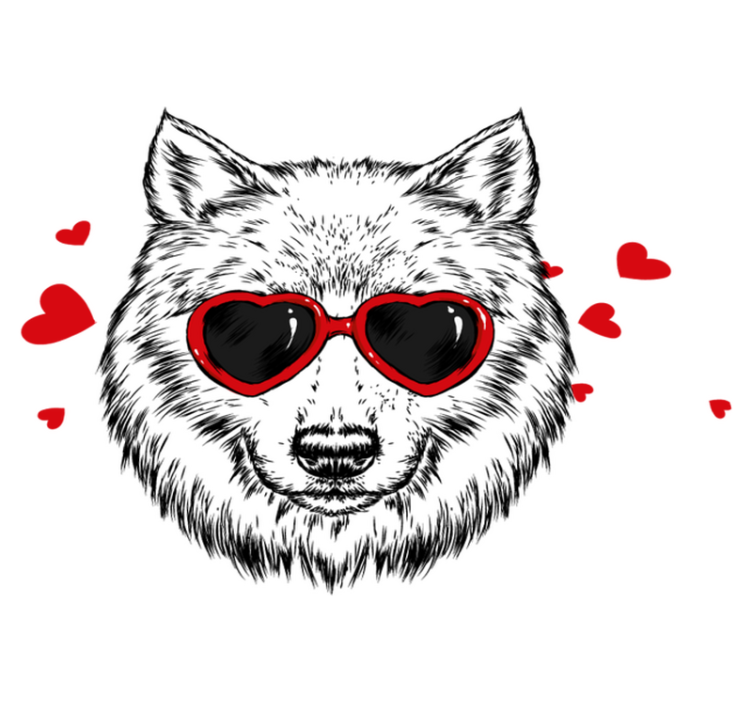 비닐 카펫 동물 장난기 가득한 늑대 엠블럼 - TenStickers