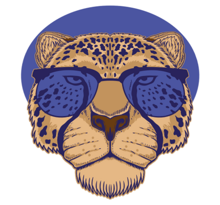 비닐 카펫 동물 안경 쓴 표범 - TenStickers