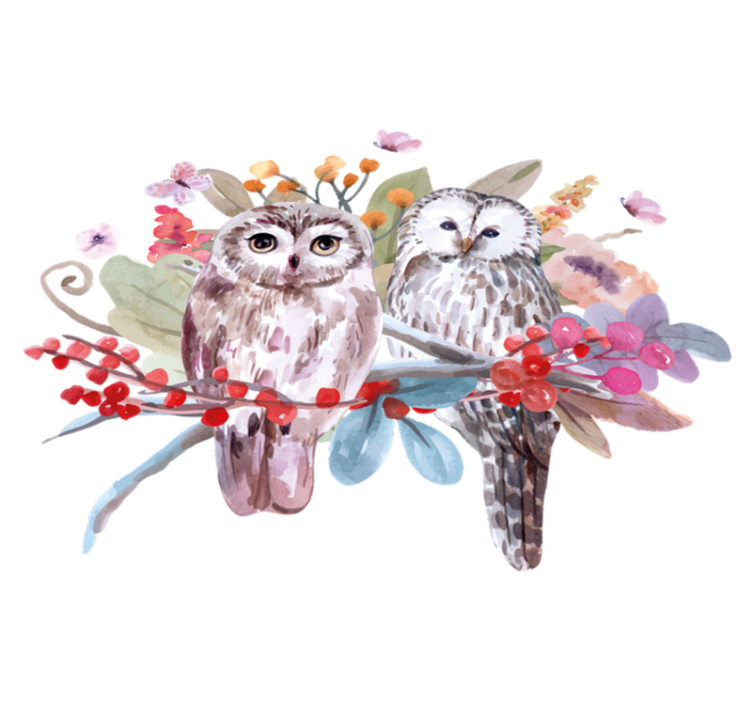 비닐 카펫 동물 자연 속 부엉이 - TenStickers