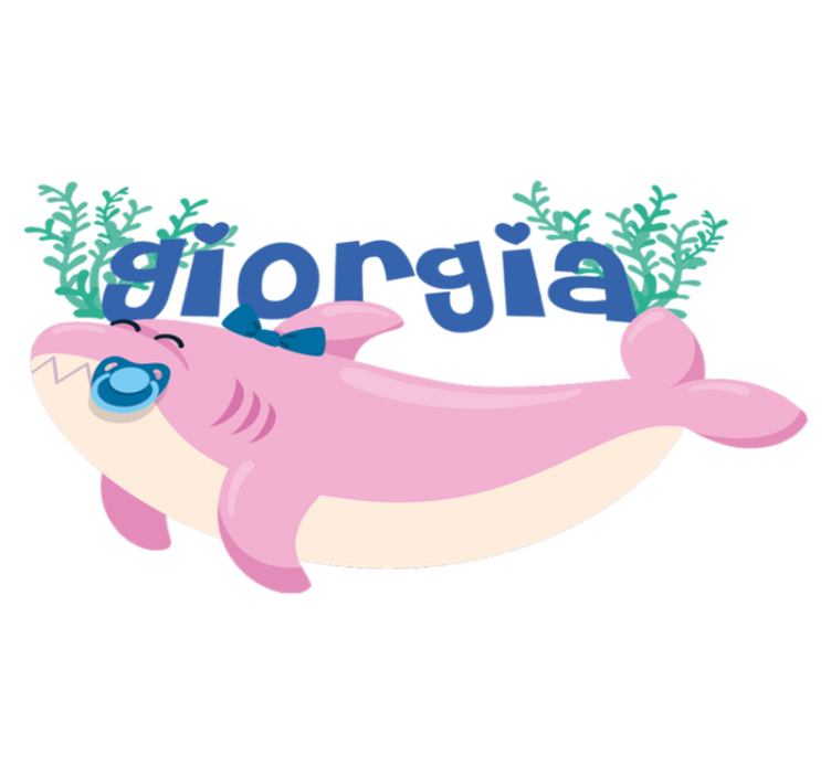 비닐 카펫 동물 행복한 상어 디자인 - TenStickers