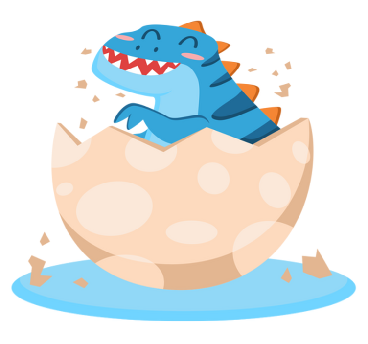 비닐 카펫 동물 행복한 태어나는 공룡 - TenStickers