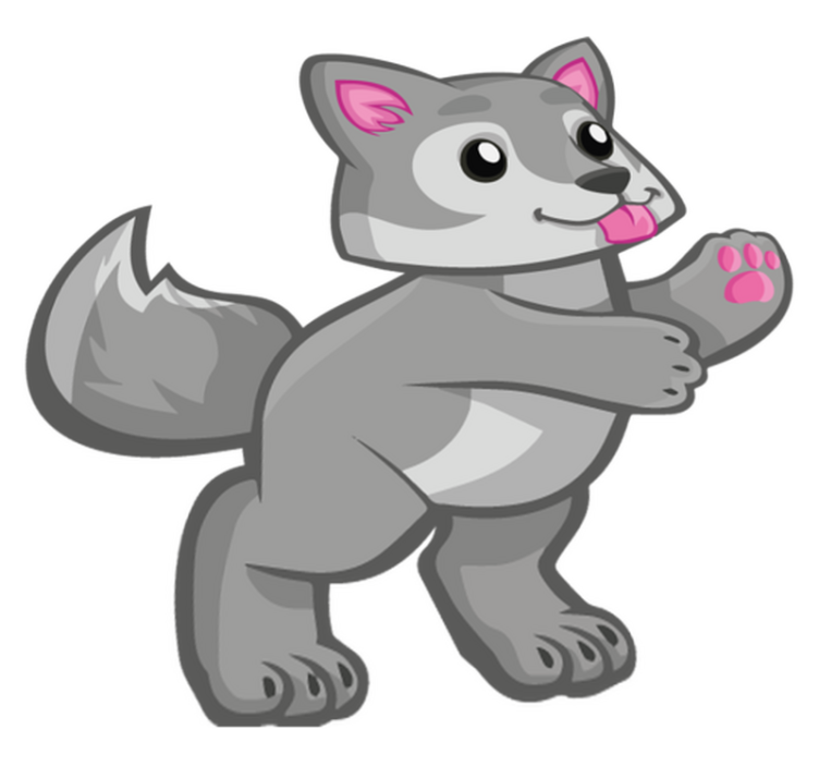 비닐 카펫 동물 장난스러운 강아지 캐릭터 - TenStickers