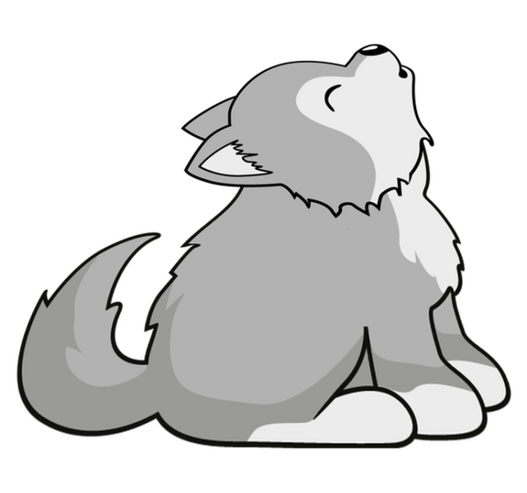 비닐 카펫 동물 울부짖는 개 일러스트 - TenStickers