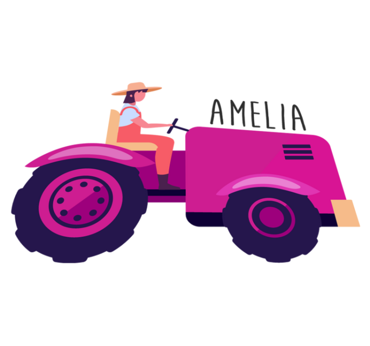 비닐 카펫 동물 맞춤형 트랙터 모험 - TenStickers