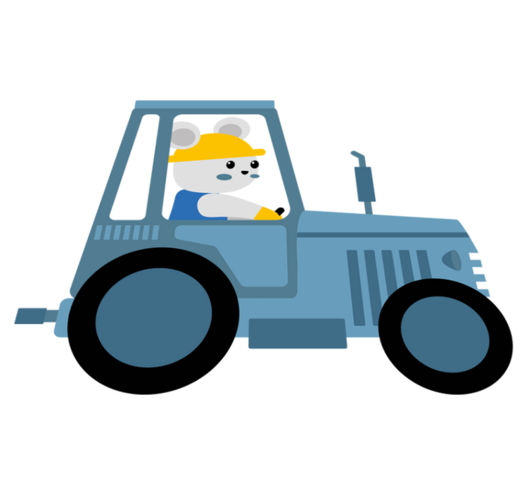 비닐 카펫 동물 귀여운 곰 농부 - TenStickers