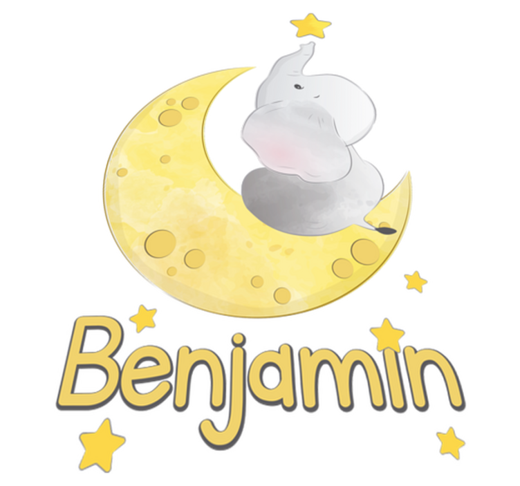 비닐 카펫 동물 이름이 있는 달과 별 - TenStickers