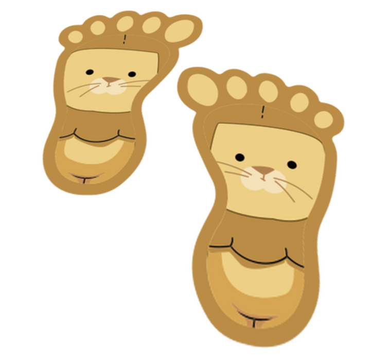 비닐 카펫 동물 귀여운 동물 발자국 - TenStickers