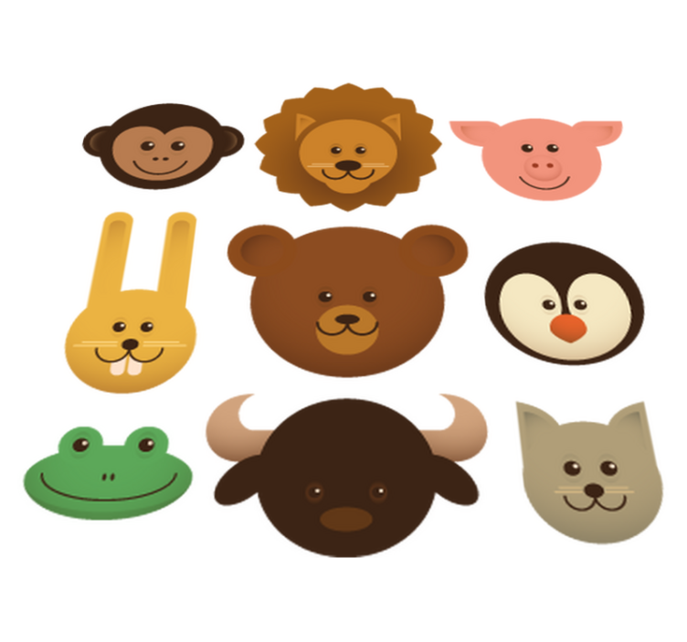 비닐 카펫 동물 행복한 생물들 - TenStickers