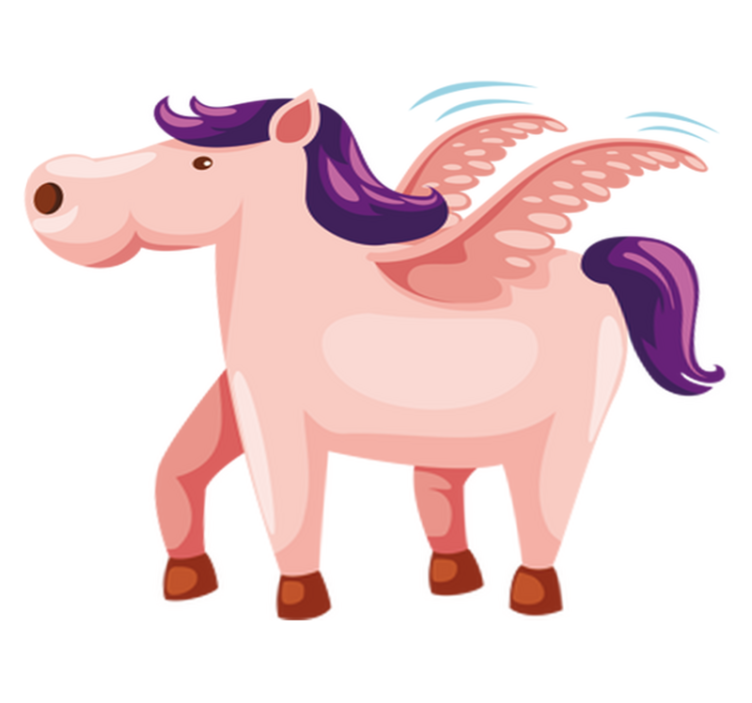 비닐 카펫 동물 귀여운 날개 달린 포니 - TenStickers