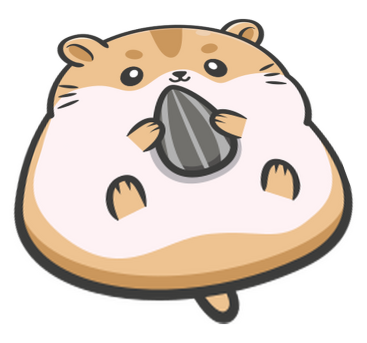 비닐 카펫 동물 귀여운 햄스터 그래픽 - TenStickers