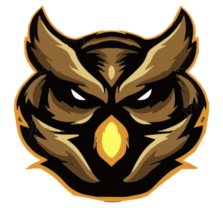 비닐 카펫 동물 사나운 올빼미 엠블럼 - TenStickers