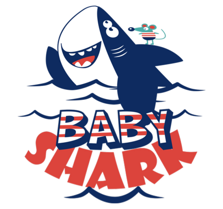 비닐 카펫 동물 행복한 상어 캐릭터 - TenStickers