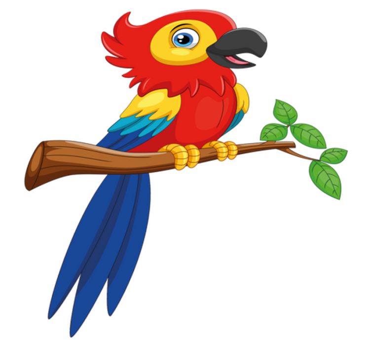 비닐 카펫 동물 다채로운 앵무새 캐릭터 - TenStickers