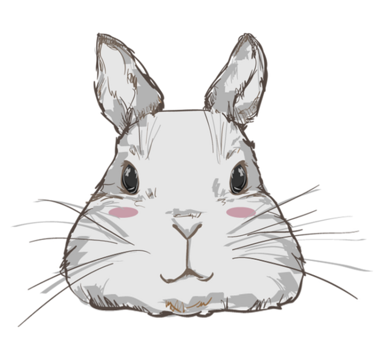 비닐 카펫 동물 귀여운 토끼 머리 - TenStickers