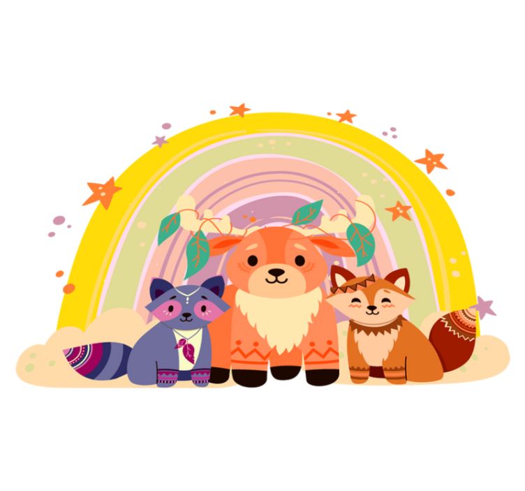 비닐 카펫 동물 매력적인 생물 삼총사 - TenStickers