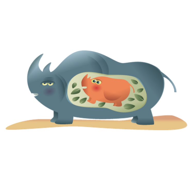 비닐 카펫 동물 임신한 코끼리 어미 - TenStickers