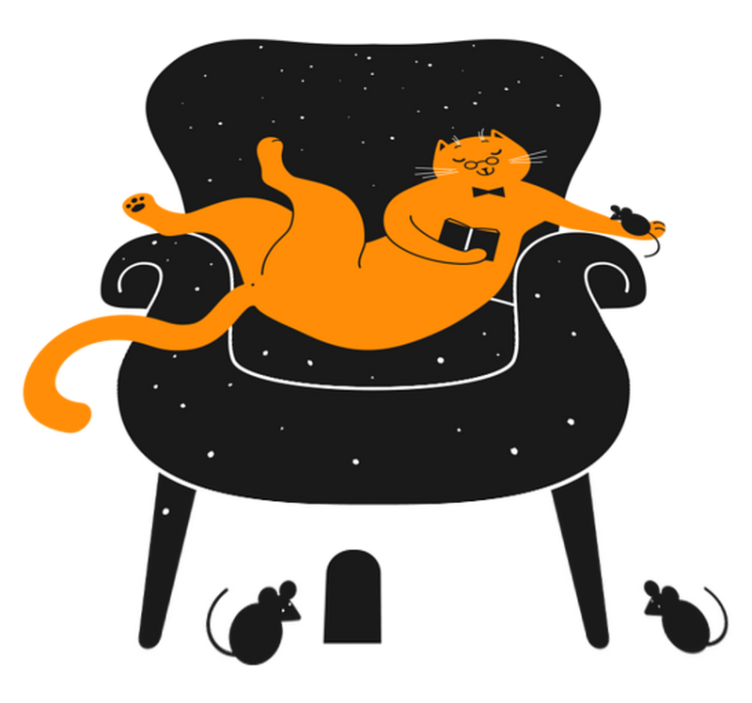 비닐 카펫 동물 고양이와 쥐 - TenStickers