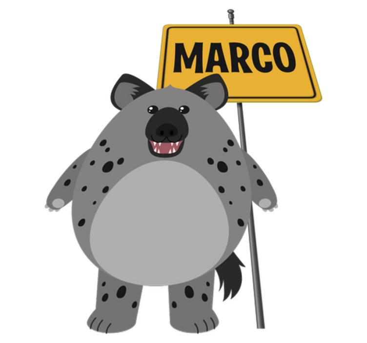 비닐 카펫 동물 이름이 있는 야생 동물 하이에나 - TenStickers