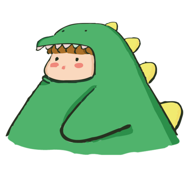 비닐 카펫 동물 귀여운 공룡 의상 사람 - TenStickers