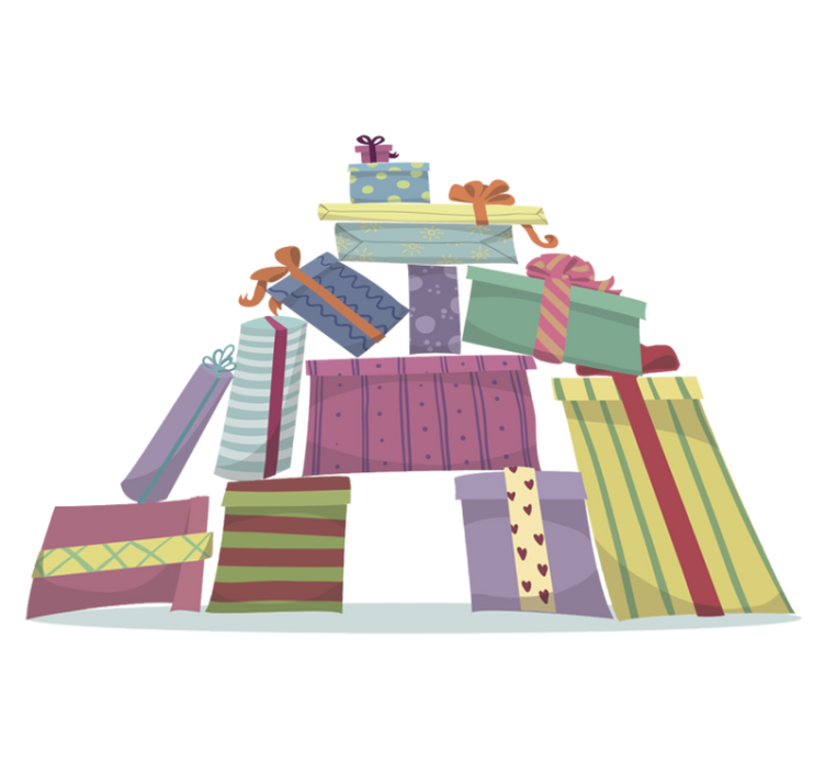 비닐 크리스마스 카펫 선물 더미 - TenStickers