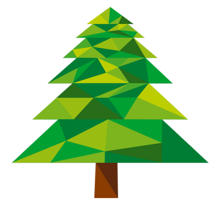 비닐 크리스마스 카펫 다각형 소나무 - TenStickers