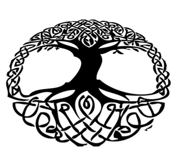 비닐 카펫 꽃과 식물 셀타 블랙 트리 - TenStickers