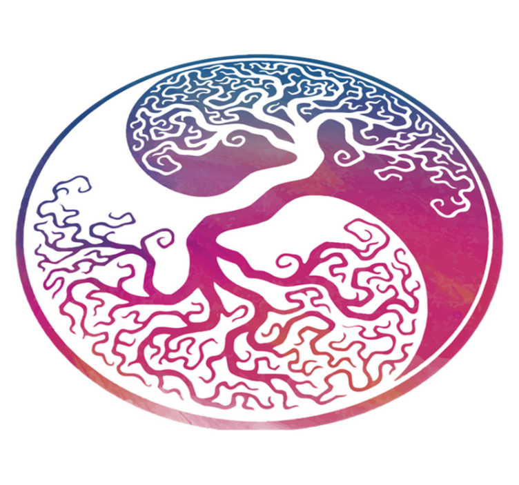 비닐 카펫 꽃과 식물 음양 나무 생명 - TenStickers