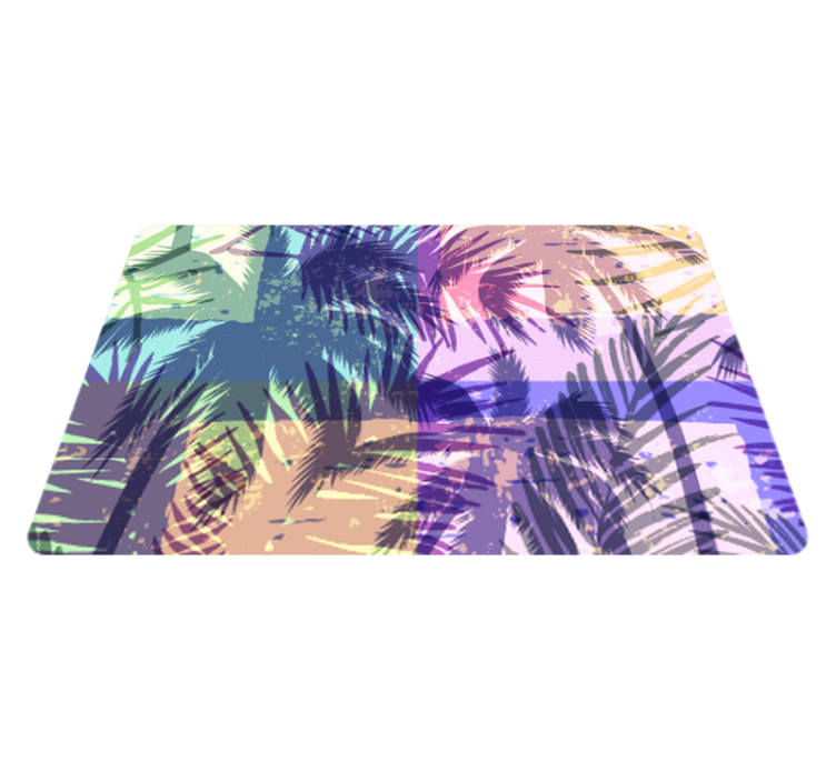 비닐 카펫 꽃과 식물 레트로 야자수 패턴 - TenStickers