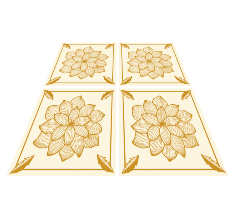 비닐 카펫 꽃과 식물 플로랄 반다타 페이즐리 타일 - TenStickers