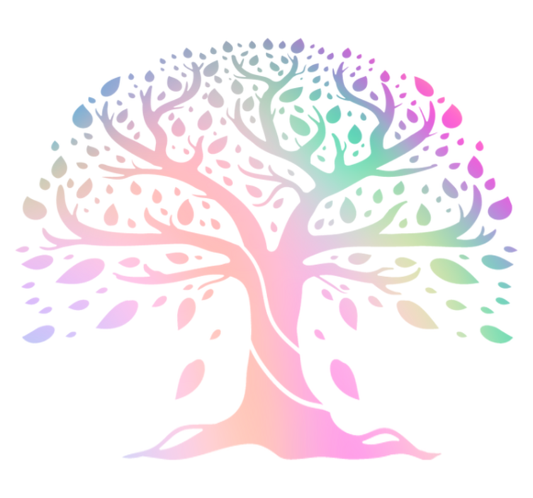 비닐 카펫 꽃과 식물 생명의 나무 무지개 색상 - TenStickers