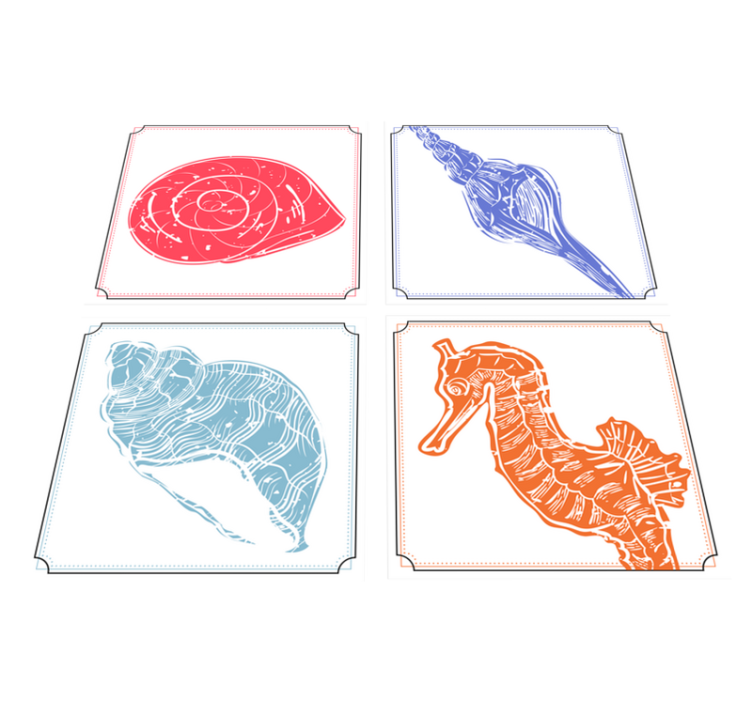 비닐 카펫 꽃과 식물 해양 생물 모티프 - TenStickers