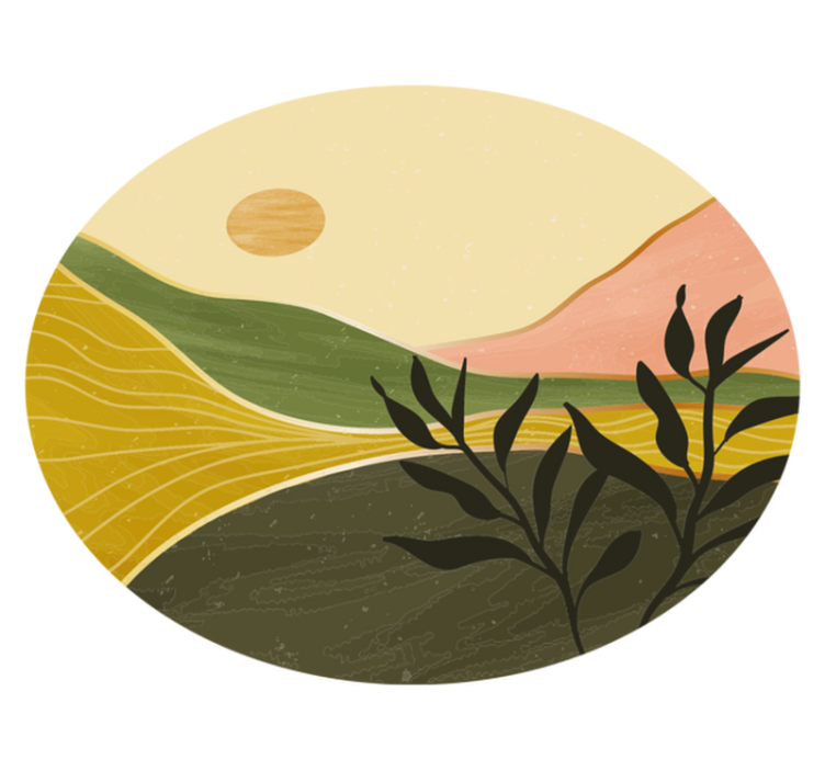 비닐 카펫 꽃과 식물 고요한 풍경 장면 - TenStickers