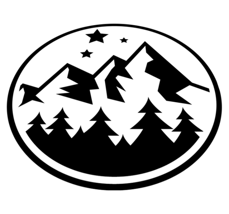 비닐 카펫 꽃과 식물 산악 숲 풍경 - TenStickers