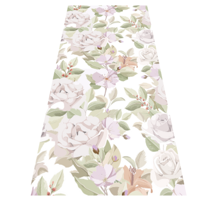 비닐 카펫 꽃과 식물 우아한 꽃무늬 패턴 - TenStickers