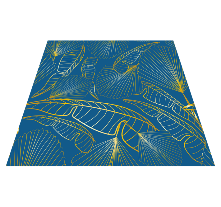 비닐 카펫 꽃과 식물 금잎 - TenStickers