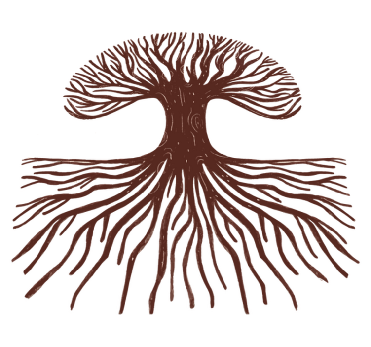 비닐 카펫 꽃과 식물 생명의 나무 긴 뿌리 - TenStickers