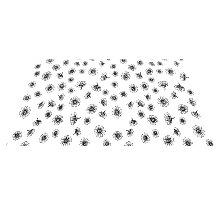 비닐 카펫 꽃과 식물 세트 윤곽 데이지 꽃 - TenStickers