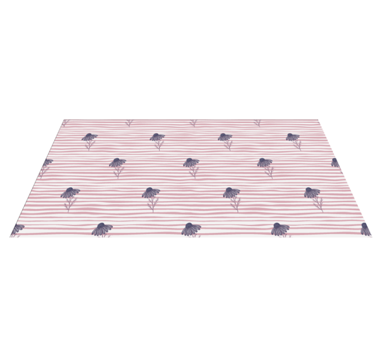 비닐 카펫 꽃과 식물 보라색 데이지 꽃 패턴 - TenStickers