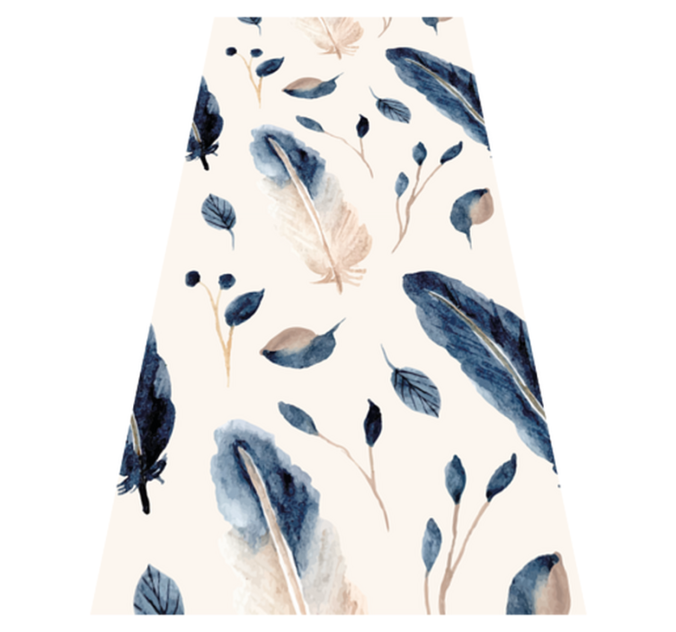 비닐 카펫 꽃과 식물 날아다니는 잎과 깃털 - TenStickers