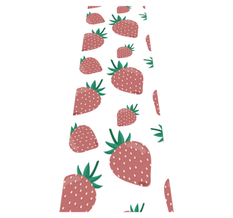 비닐 주방 카펫 다채로운 손글씨 딸기 패턴 - TenStickers