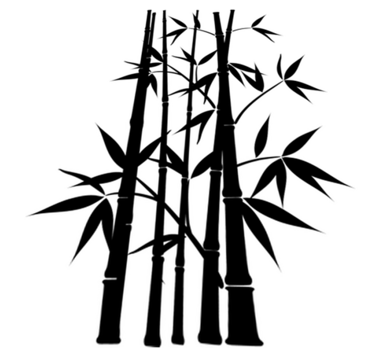 욕실용 비닐 카펫 대나무 식물 장식 스티커 - TenStickers