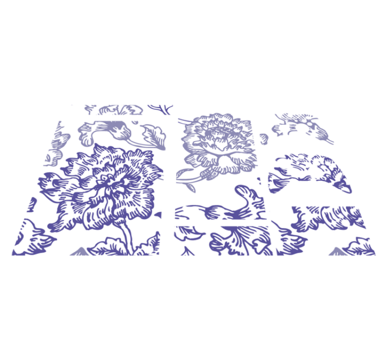 비닐 카펫 꽃과 식물 부드러운 보라색 꽃무늬 - TenStickers