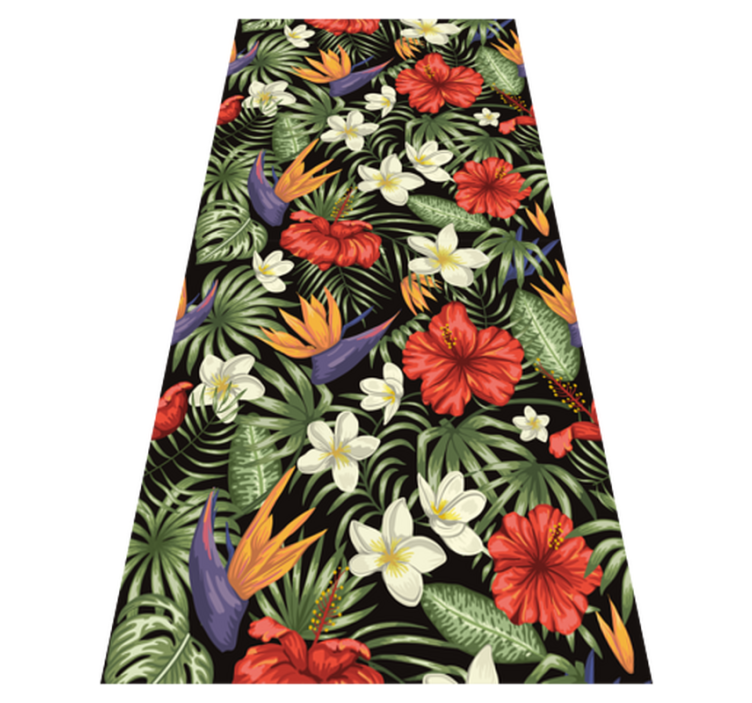 비닐 카펫 꽃과 식물 열대 정글 식물 패턴 - TenStickers