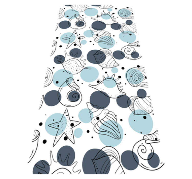 비닐 카펫 꽃과 식물 스타일리시한 조개 패턴 - TenStickers